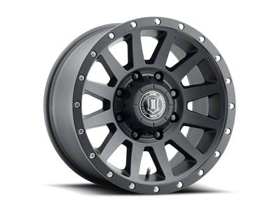 ICON Alloys Compression HD Satin Black 8-Lug Wheel; 18x9; 6mm Offset (08-10 F-350 Super Duty SRW)