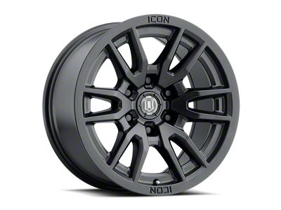 ICON Alloys Vector 6 Satin Black 6-Lug Wheel; 17x8.5; 6mm Offset (15-20 F-150)