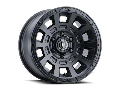 ICON Alloys Thrust Satin Black 6-Lug Wheel; 17x8.5; 0mm Offset (19-24 Sierra 1500)