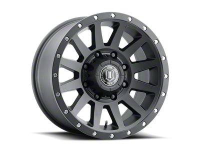 ICON Alloys Compression HD Satin Black 8-Lug Wheel; 18x9; 6mm Offset (23-25 F-250 Super Duty)