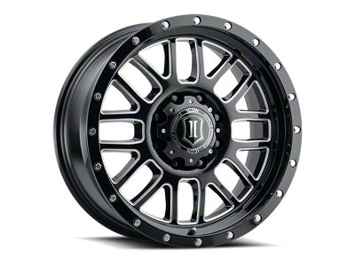 ICON Alloys Alpha Gloss Black Milled 8-Lug Wheel; 20x9; 0mm Offset (23-25 F-350 Super Duty SRW)