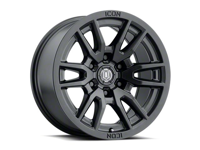 ICON Alloys Vector 6 Satin Black 6-Lug Wheel; 17x8.5; 25mm Offset (23-24 Colorado)
