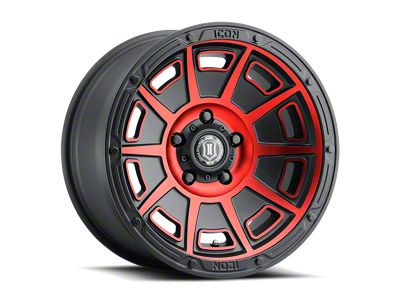 ICON Alloys Victory Satin Black with Red Tint 6-Lug Wheel; 17x8.5; 0mm Offset (23-26 Colorado)