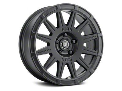 ICON Alloys Ricochet Satin Black 5-Lug Wheel; 17x8; 38mm Offset (87-90 Dakota)