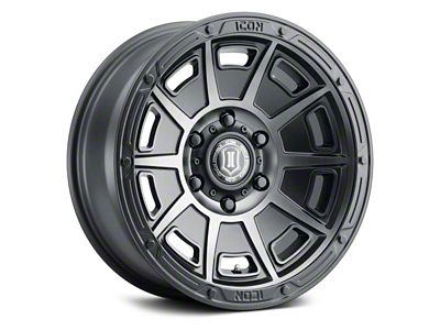 ICON Alloys Victory Smoked Satin Black 5-Lug Wheel; 17x8.5; 0mm Offset (87-90 Dakota)