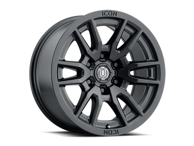 ICON Alloys Vector 6 Satin Black 6-Lug Wheel; 17x8.5; 6mm Offset (21-24 F-150)