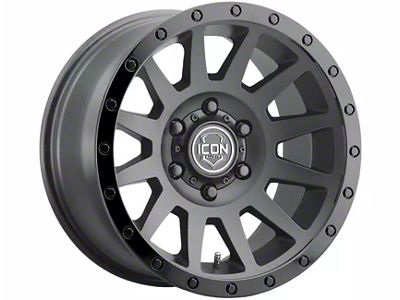 ICON Alloys Compression Double Black 6-Lug Wheel; 18x9; 0mm Offset (19-25 RAM 1500)