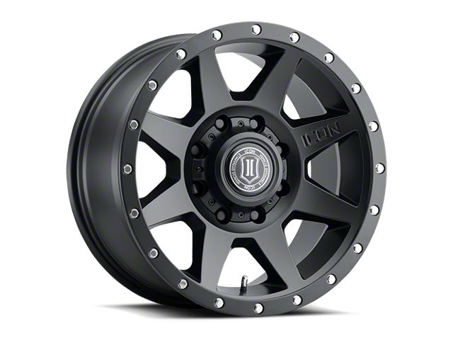 ICON Alloys Rebound Satin Black 8-Lug Wheel; 20x9; 12mm Offset (06-08 RAM 1500 Mega Cab)