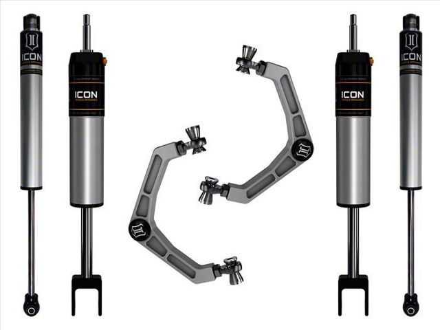 ICON Vehicle Dynamics 0 to 2-Inch Suspension Lift System with Billet Upper Control Arms; Stage 1 (20-24 Sierra 2500 HD)