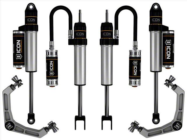 ICON Vehicle Dynamics 0 to 2-Inch Suspension Lift System with Billet Upper Control Arms; Stage 2 (20-24 Sierra 2500 HD)