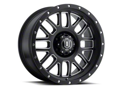 ICON Alloys Alpha Satin Black Milled 6-Lug Wheel; 20x9; 16mm Offset (21-25 F-150)