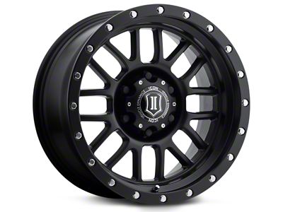 ICON Alloys Alpha Satin Black 5-Lug Wheel; 17x8.5 (02-18 RAM 1500, Excluding Mega Cab)