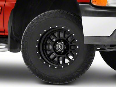 ICON Alloys Alpha Satin Black 6-Lug Wheel; 17x8.5; 0mm Offset (99-06 Silverado 1500)