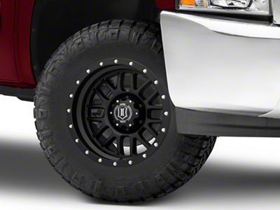 ICON Alloys Alpha Satin Black 6-Lug Wheel; 17x8.5; 0mm Offset (07-13 Silverado 1500)