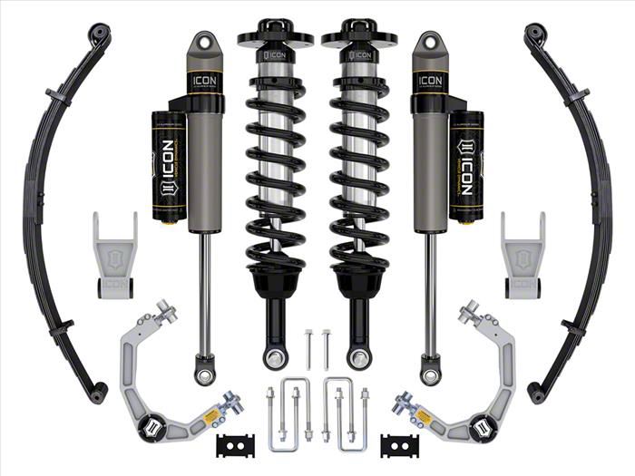 ICON Vehicle Dynamics 2.50 to 3-Inch Suspension Lift System with Billet Upper Control Arms and Leaf Pack; Stage 2 (21-24 F-150 Tremor w/o CCD…