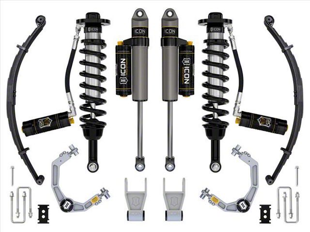 ICON Vehicle Dynamics 2.50 to 3-Inch Suspension Lift System with Billet Upper Control Arms and Leaf Pack; Stage 4 (21-24 F-150 Tremor w/o CCD System & BlueCruise)