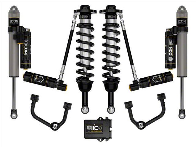 ICON Vehicle Dynamics 2.75 to 3.50-Inch Suspension Lift System with Tubular Upper Control Arms; Stage 5 (21-24 4WD F-150 w/o CCD System & BlueCruise, Excluding Raptor & Tremor)