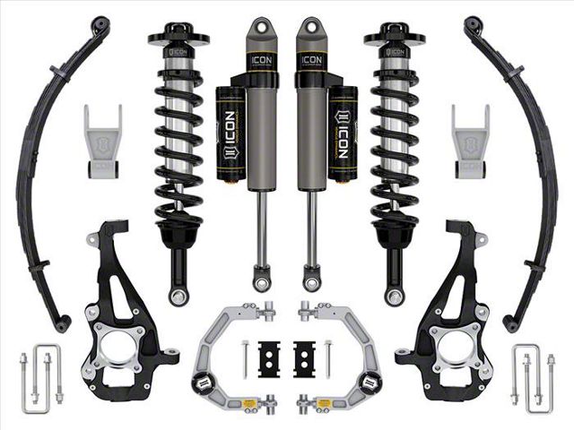 ICON Vehicle Dynamics 3.50 to 4.50-Inch Suspension Lift System with Billet Upper Control Arms and Leaf Pack; Stage 2 (21-24 4WD F-150 w/o CCD System & BlueCruise, Excluding Raptor)