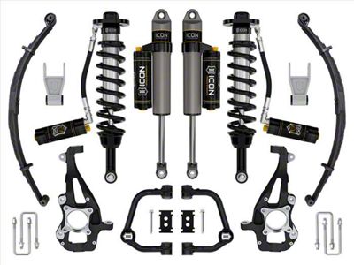 ICON Vehicle Dynamics 3.50 to 4.50-Inch Suspension Lift System with Tubular Upper Control Arms and Leaf Pack; Stage 4 (21-25 4WD F-150 w/o CCD System & BlueCruise, Excluding Raptor)