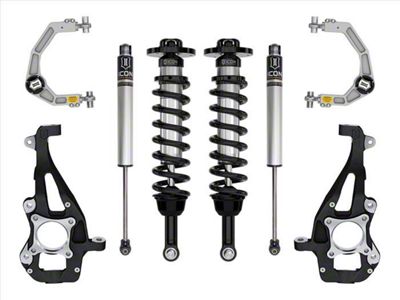ICON Vehicle Dynamics 3.50 to 4.50-Inch Suspension Lift System with Billet Upper Control Arms; Stage 1 (21-24 4WD F-150 w/o CCD System & BlueCruise, Excluding Raptor)