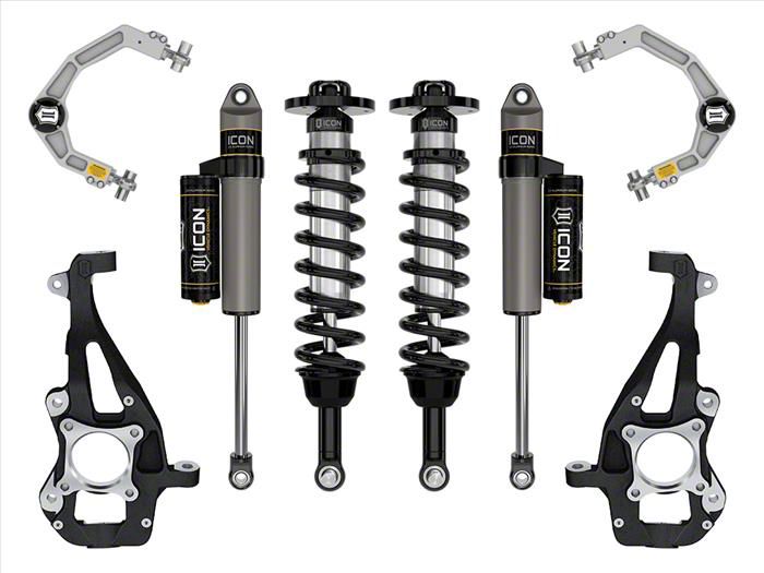 ICON Vehicle Dynamics 3.50 to 4.50-Inch Suspension Lift System with Billet Upper Control Arms; Stage 2 (21-24 4WD F-150 w/o CCD System &…