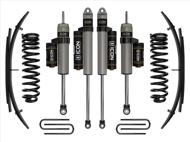 ICON Vehicle Dynamics 2.50-Inch Suspension Lift System with Expansion Pack and Piggyback Shocks; Stage 3 (11-16 4WD 6.7L Powerstroke F-350 Super Duty SRW)