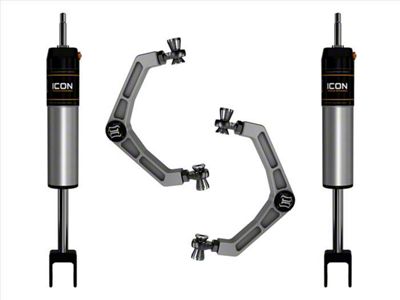 ICON Vehicle Dynamics V.S. 2.5 Series Internal Reservoir Front Shock System with Billet Upper Control Arms for 0 to 2-Inch Lift (20-24 Sierra 3500 HD)