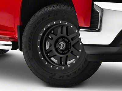 ICON Alloys Six Speed Satin Black 6-Lug Wheel; 17x8.5; 0mm Offset (19-25 Silverado 1500)