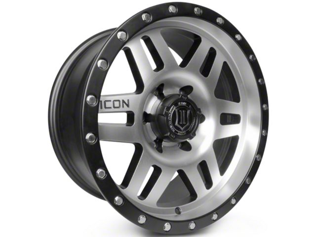 ICON Alloys Six Speed Satin Black Machined 6-Lug Wheel; 17x8.5; 0mm Offset (07-13 Silverado 1500)