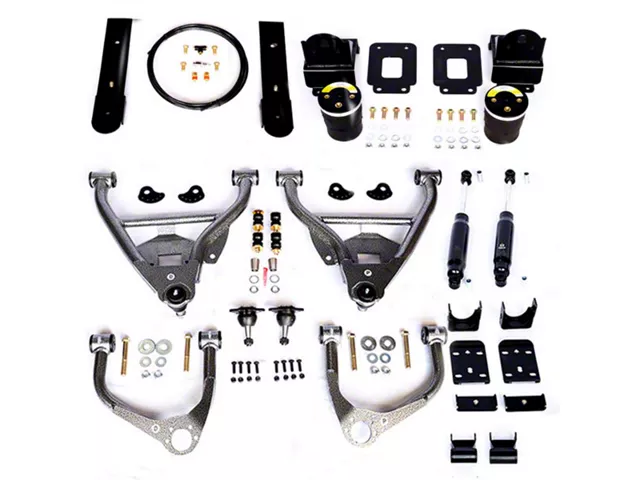 IHC Suspension Lowering Kit with Helper Bags; 3-Inch Front / 5-Inch Rear (19-24 Sierra 1500, Excluding Denali)