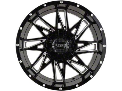 Impact Wheels 814 Gloss Black Milled 6-Lug Wheel; 20x10; -12mm Offset (04-08 F-150)