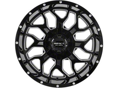 Impact Wheels 813 Gloss Black Milled 6-Lug Wheel; 20x10; -12mm Offset (07-13 Sierra 1500)