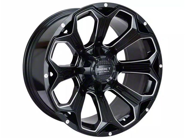 Impact Wheels 817 Gloss Black Milled 6-Lug Wheel; 17x9; 0mm Offset (07-13 Sierra 1500)