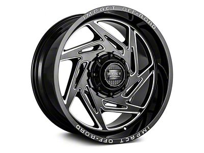 Impact Wheels 830 Gloss Black Milled 6-Lug Wheel; 20x10; -12mm Offset (07-13 Sierra 1500)