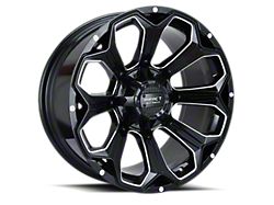 Impact Wheels 817 Gloss Black Milled 6-Lug Wheel; 20x10; -12mm Offset (07-13 Silverado 1500)
