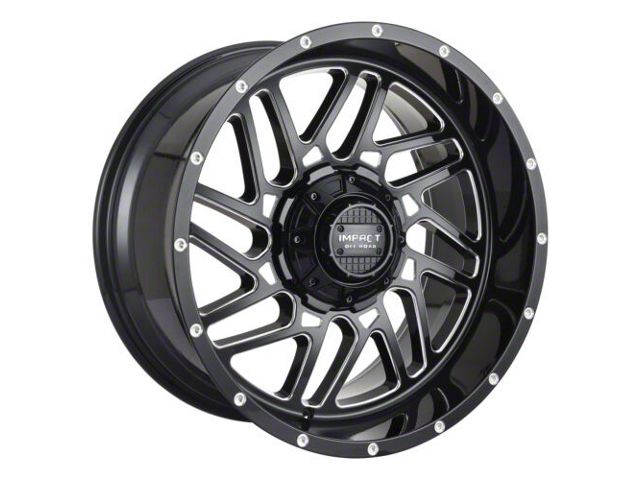 Impact Wheels 808 Gloss Black Milled 6-Lug Wheel; 20x10; -12mm Offset (07-14 Tahoe)