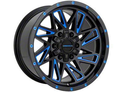 Impact Wheels 814 Gloss Black and Blue Milled 6-Lug Wheel; 17x9; 0mm Offset (07-14 Tahoe)
