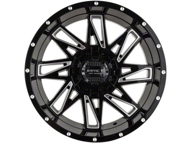 Impact Wheels 814 Gloss Black Milled 6-Lug Wheel; 20x10; -12mm Offset (07-14 Tahoe)