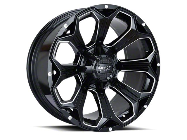 Impact Wheels 817 Gloss Black Milled 6-Lug Wheel; 20x10; -12mm Offset (07-14 Tahoe)