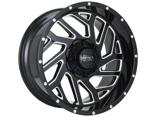 Impact Wheels 823 Gloss Black Milled 6-Lug Wheel; 20x10; -12mm Offset (07-14 Tahoe)