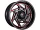 Impact Wheels 830 Gloss Black and Red Milled 6-Lug Wheel; 20x10; -12mm Offset (07-14 Yukon)