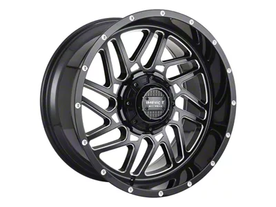 Impact Wheels 808 Gloss Black Milled 8-Lug Wheel; 22x12; -44mm Offset (08-10 F-250 Super Duty)