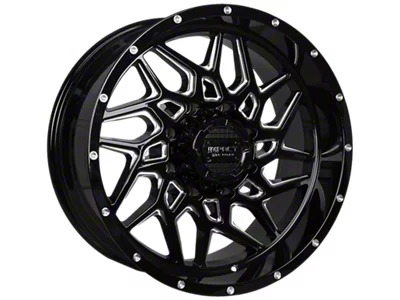 Impact Wheels 829 Gloss Black Milled 8-Lug Wheel; 20x10; -19mm Offset (08-10 F-350 Super Duty SRW)