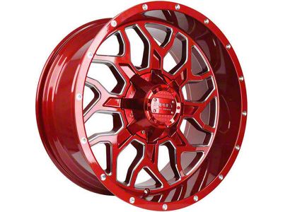 Impact Wheels 813 Red Milled 6-Lug Wheel; 20x10; -12mm Offset (09-14 F-150)