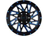 Impact Wheels 814 Gloss Black and Blue Milled 6-Lug Wheel; 17x9; 0mm Offset (09-14 F-150)