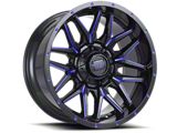 Impact Wheels 819 Gloss Black and Blue Milled 6-Lug Wheel; 18x9; -12mm Offset (09-14 F-150)