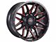 Impact Wheels 819 Gloss Black and Red Milled 5-Lug Wheel; 17x9; -12mm Offset (09-18 RAM 1500)