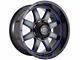 Impact Wheels 804 Gloss Black and Blue Milled 6-Lug Wheel; 20x10; -12mm Offset (14-18 Sierra 1500)