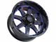 Impact Wheels 804 Gloss Black and Blue Milled 6-Lug Wheel; 20x10; -12mm Offset (14-18 Sierra 1500)