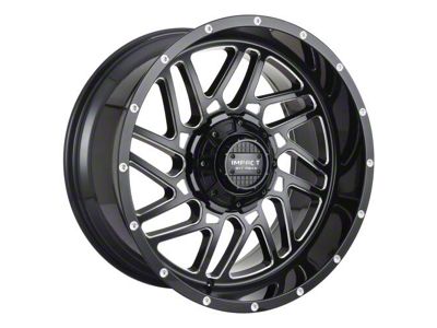 Impact Wheels 808 Gloss Black Milled 6-Lug Wheel; 20x10; -12mm Offset (14-18 Sierra 1500)
